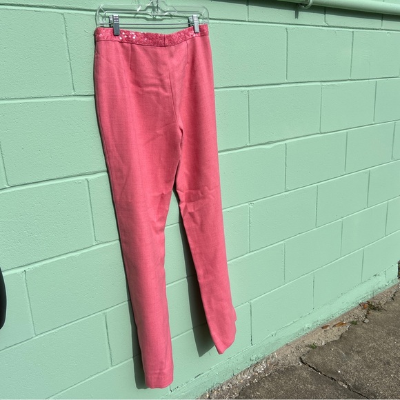 Anthropologie Plenty Pink Sequin Wool Pants - Picture 6 of 6